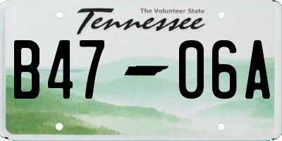 TN license plate B4706A