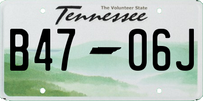 TN license plate B4706J