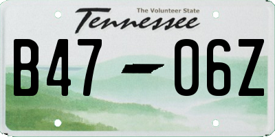 TN license plate B4706Z