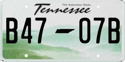 TN license plate B4707B