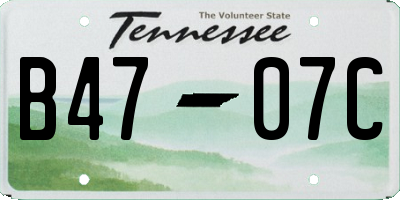 TN license plate B4707C
