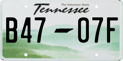 TN license plate B4707F