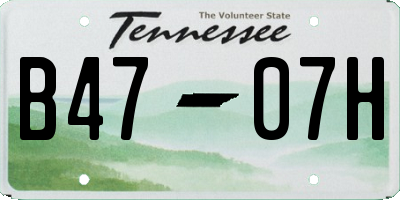TN license plate B4707H