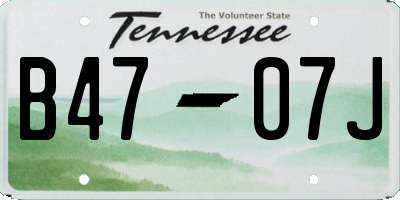 TN license plate B4707J
