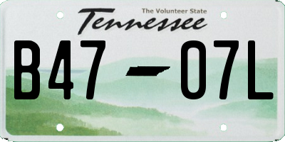 TN license plate B4707L