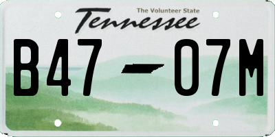TN license plate B4707M