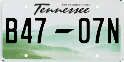 TN license plate B4707N