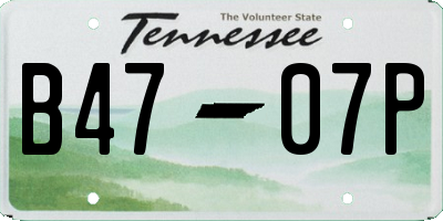 TN license plate B4707P