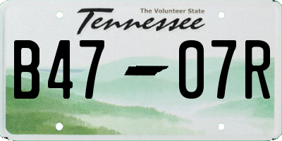 TN license plate B4707R