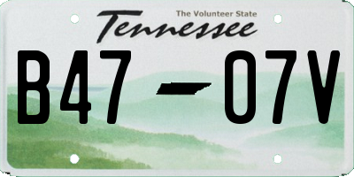TN license plate B4707V