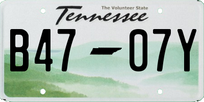 TN license plate B4707Y