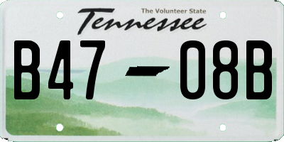 TN license plate B4708B