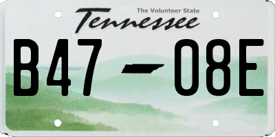 TN license plate B4708E