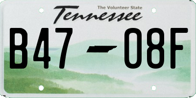 TN license plate B4708F