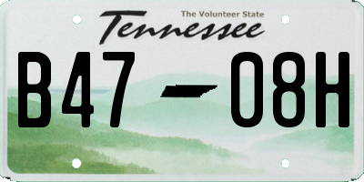 TN license plate B4708H