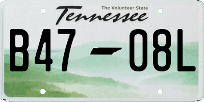 TN license plate B4708L