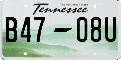 TN license plate B4708U