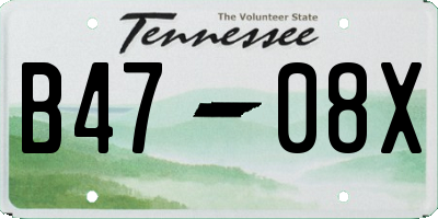 TN license plate B4708X