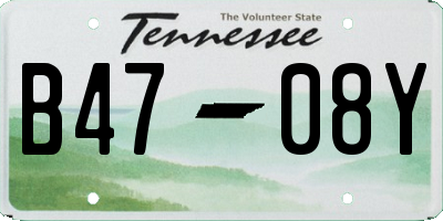 TN license plate B4708Y