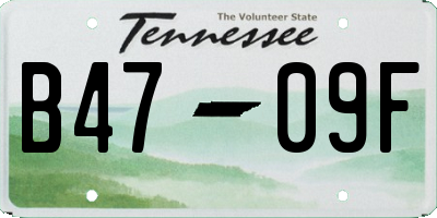 TN license plate B4709F