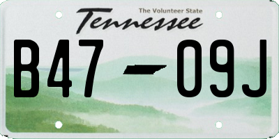 TN license plate B4709J