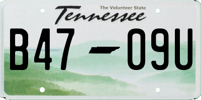 TN license plate B4709U