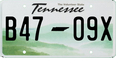 TN license plate B4709X