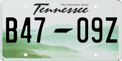 TN license plate B4709Z