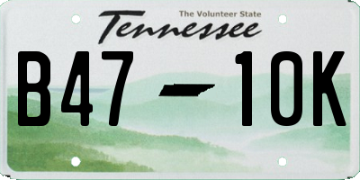 TN license plate B4710K