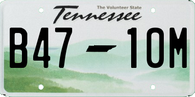 TN license plate B4710M