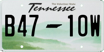 TN license plate B4710W