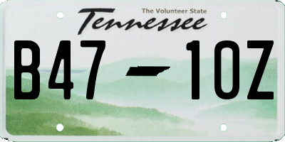 TN license plate B4710Z