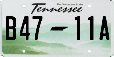 TN license plate B4711A