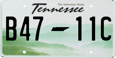 TN license plate B4711C
