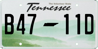 TN license plate B4711D
