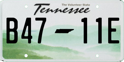 TN license plate B4711E