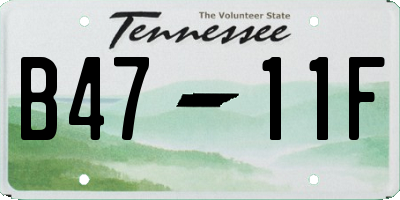 TN license plate B4711F