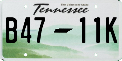 TN license plate B4711K