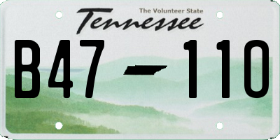 TN license plate B4711O