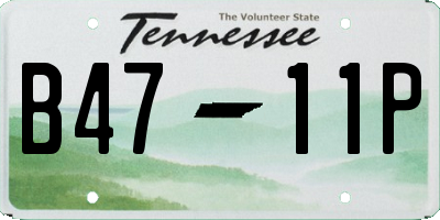 TN license plate B4711P