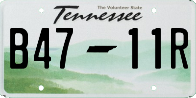 TN license plate B4711R