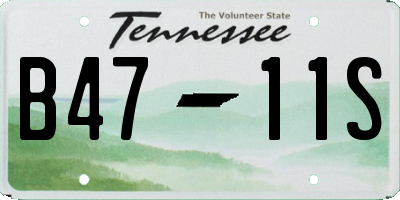 TN license plate B4711S