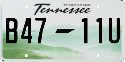 TN license plate B4711U