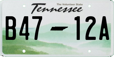 TN license plate B4712A