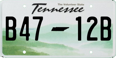 TN license plate B4712B