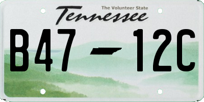 TN license plate B4712C