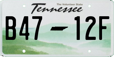 TN license plate B4712F