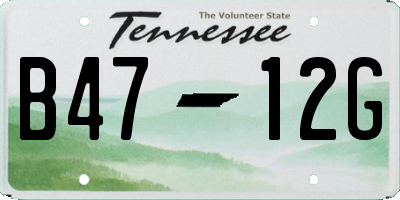 TN license plate B4712G