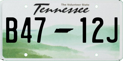 TN license plate B4712J