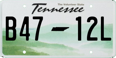 TN license plate B4712L